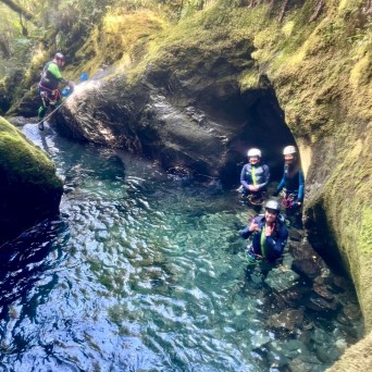 Crystal clear water in the canyon