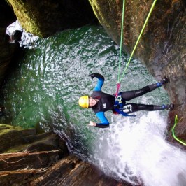 Abseiling down the canyon