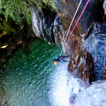 Epic abseiling in the canyon