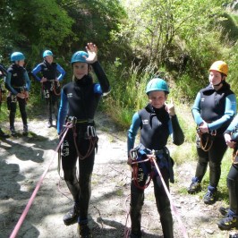 a group of people standing in front of a crowd