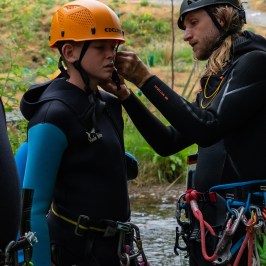 A person getting ready for the tour