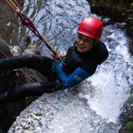 a man canyoning