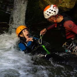 A lady getting a suprise