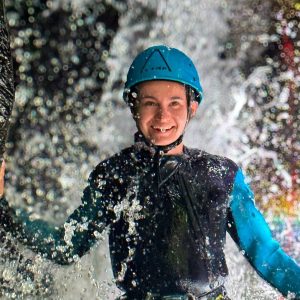 A lady smiling in the canyon