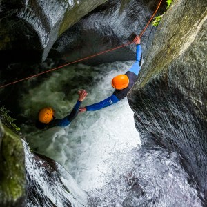 The sun shining into the canyon