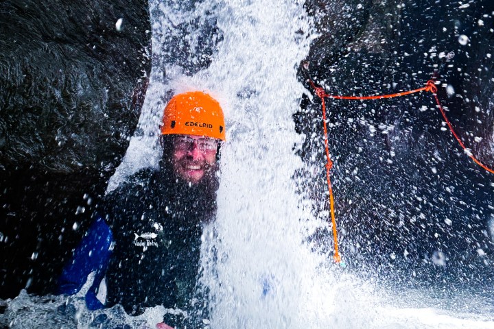 A refreshing picture in the waterfall