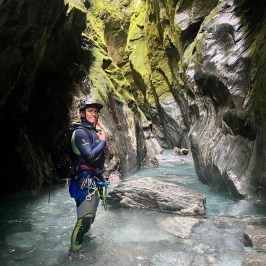 Walking through the canyon