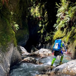 Traversing through the canyon