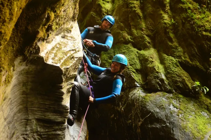 Climbing down the canyon