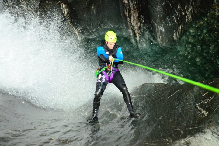 Lots of water on this abseil
