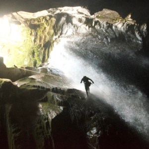 A huge waterfall feature