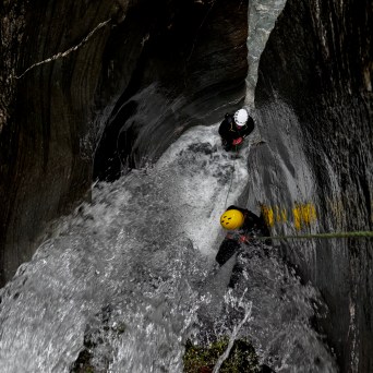 a waterfall in the snow